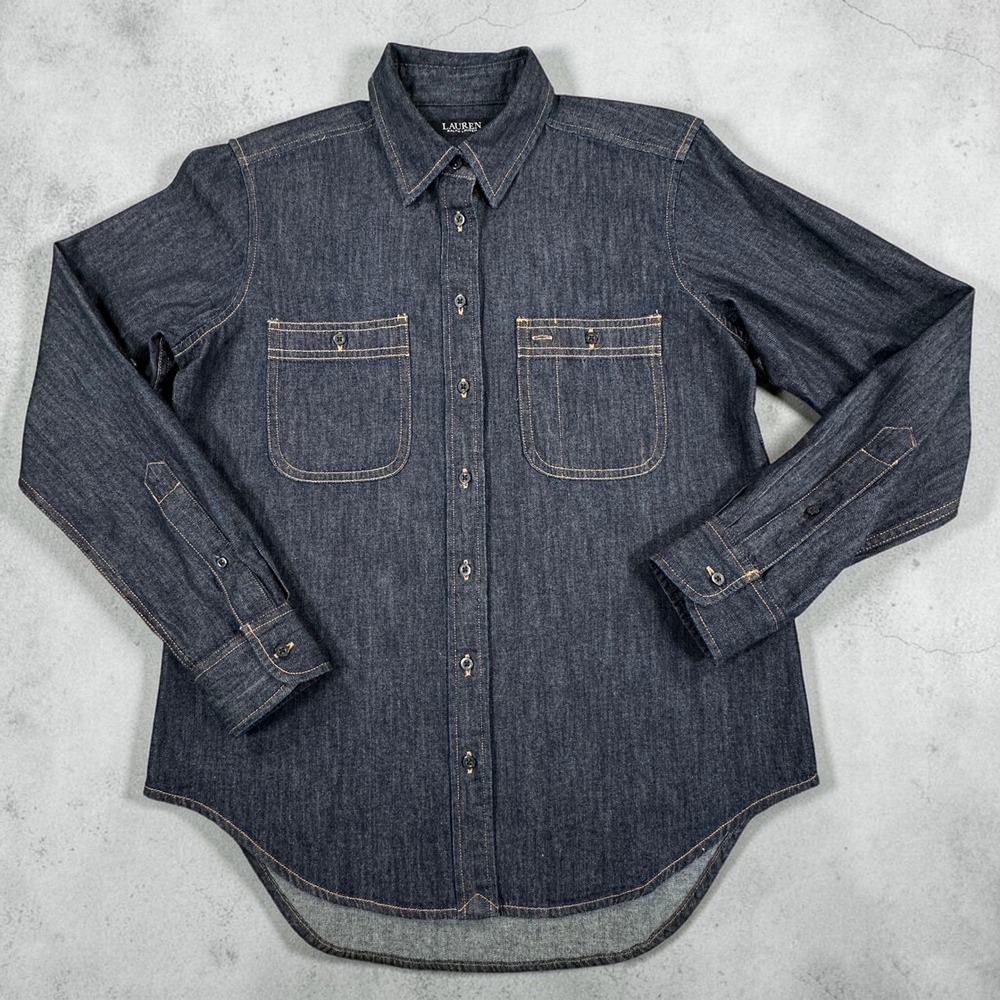 Lauren Ralph Lauren Dark Indigo Denim Button-Down Shirt